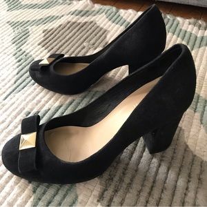 Kate Spade Suede Bow Block Heels